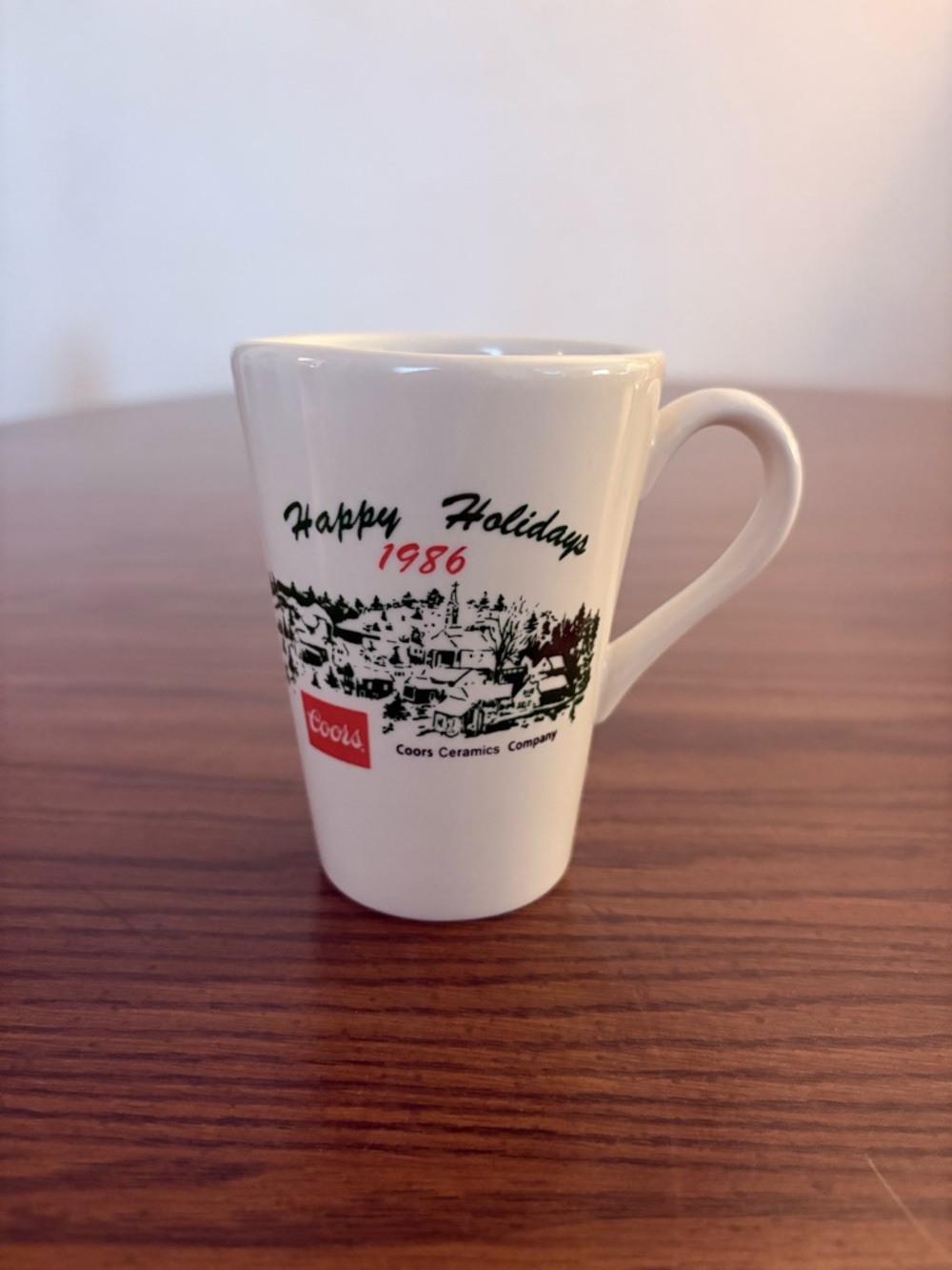 Coors Happy Holidays 1986 White Ceramic Mug